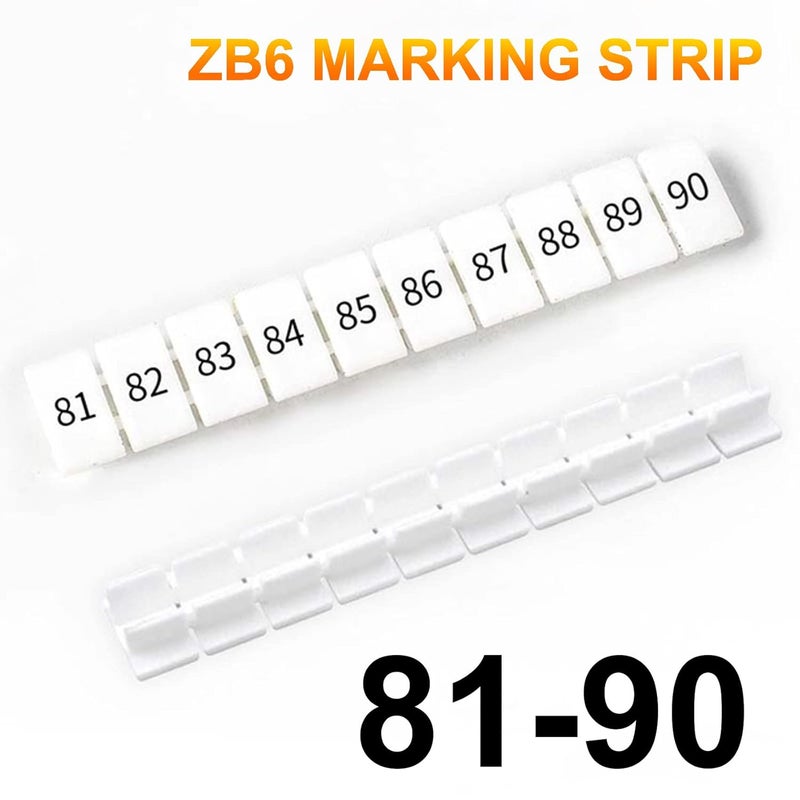 Erayco 20 Pcs Terminal Marker Strip - Terminal Blocks Labels Marking Tags Mark Bar for UK2.5B/UK5N /UDK4/ UKK5 DIN Rail Terminal Label (81-90) - Image 2